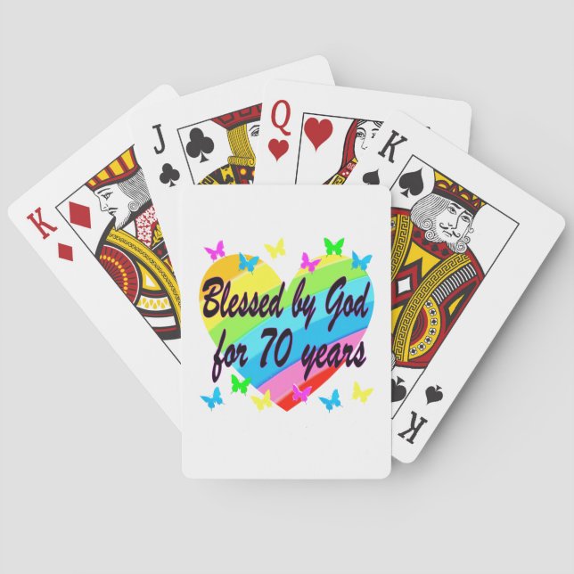 CHRISTLICHE 70. GEBURTSTAG HERZSTEUERUNG SPIELKARTEN (Rückseite)