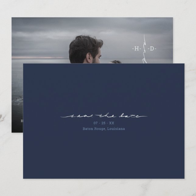 Christliche Anfangsbuchstaben Kreuz Handlettered F Save The Date (Vorne/Hinten)