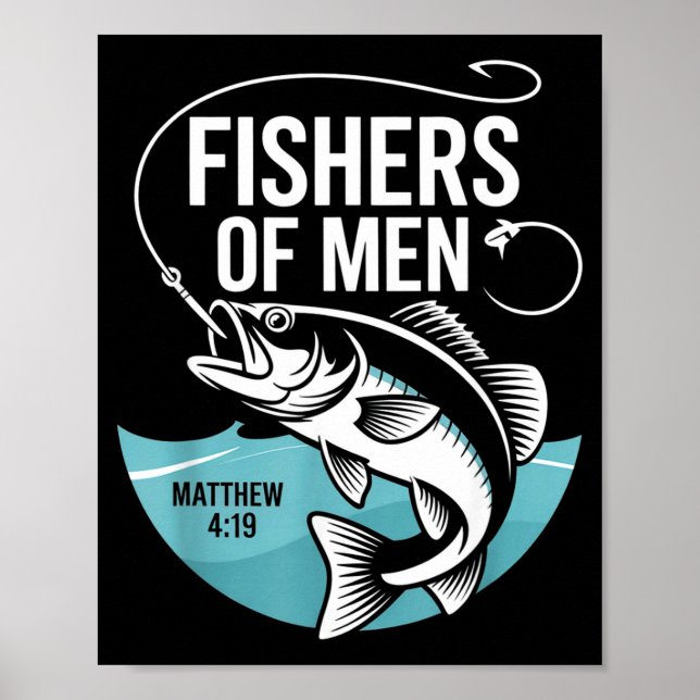Christliche Angler Fischer Der Menschen Matthäus 4 Poster (Vorne)