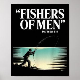 Christliche Angler Fischer von Menschen Matthäus 4 Poster