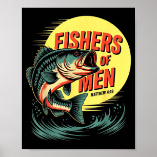 Christliche Angler Fischer von Menschen Matthäus 4 Poster