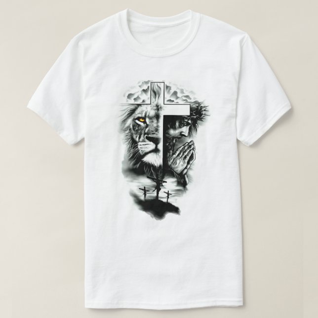 Christliche Art-jesus die Kreuzung von Juda T-Shirt (Design vorne)
