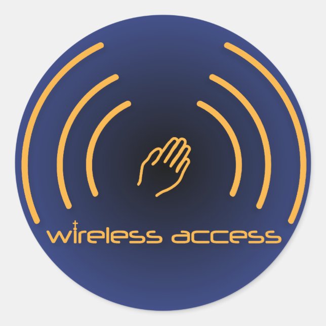 Christliche Aufkleber: Wireless Access (Gebet) Runder Aufkleber (Vorderseite)