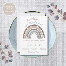 Christliche Babyparty-Einladung Regenbogen-Thema