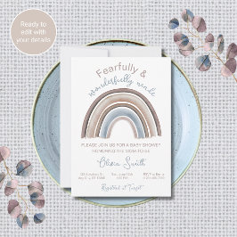 Christliche Babyparty-Einladung Regenbogen-Thema Einladung