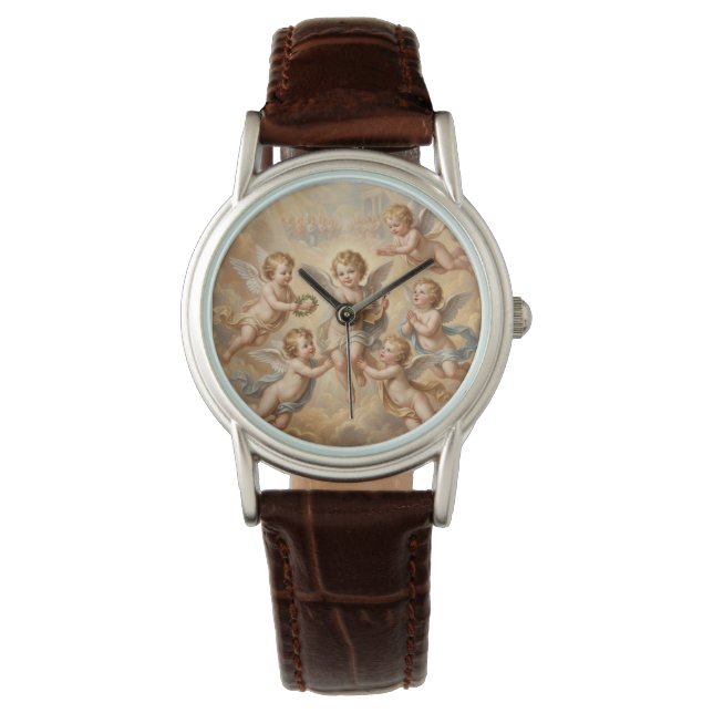 Christliche Babys im Himmel Armbanduhr (Vorderseite)