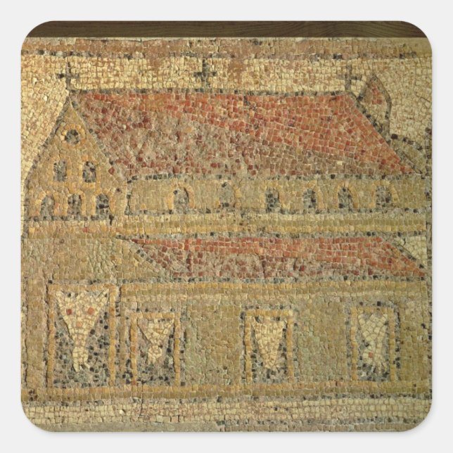 Christliche Basilika, Mosaikbelag, römische Epoche Quadratischer Aufkleber (Vorderseite)