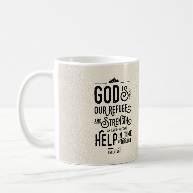 Christliche Bibel Gott ist unsere Zuflucht Kaffeetasse (Links)