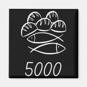 Christliche Bibel Jesus 2 Fische 5 Brote speisen 5 Magnet