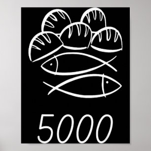 Christliche Bibel Jesus 2 Fische 5 Brote Speisung  Poster