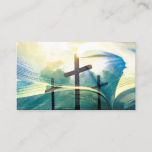Christliche Bibel Kreuz Inspirierend Religiös Visitenkarte