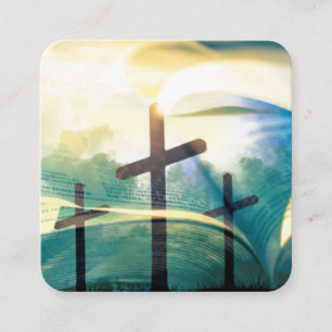 Christliche Bibel Kreuz QR Code Religiöse Kirche Quadratische Visitenkarte