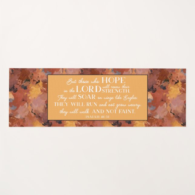 Christliche Bibel Verse Abstrakt Terracotta Muster Yogamatte (Vorderseite (Horizontal))