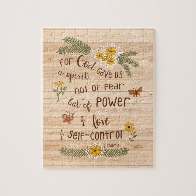 Christliche Bibel Verse Glaube über Furcht-Schrift Puzzle (Vertikal)