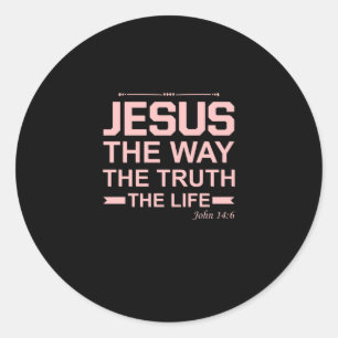 Christliche Bibel Verse Jesus Weg Wahrheit Leben Runder Aufkleber