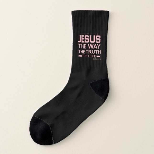 Christliche Bibel Verse Jesus Weg Wahrheit Leben Socken (Links - Außen)