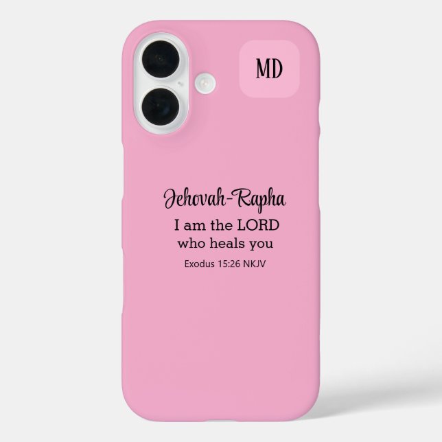 Christliche Bibel Verse Light Pink Monogram Case-Mate iPhone Hülle (Rückseite)
