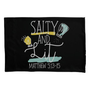 Christliche Bibel Verse Salty und Lit Matthew Kissenbezug