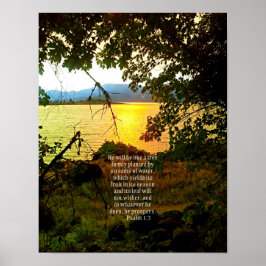 Christliche Bibel Verse Seenlandschaft Kreationari Poster