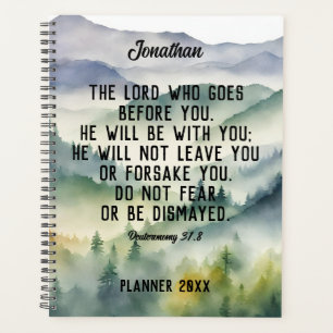 Christliche Bibel Verse Wasserfarbengebirge Name Planer