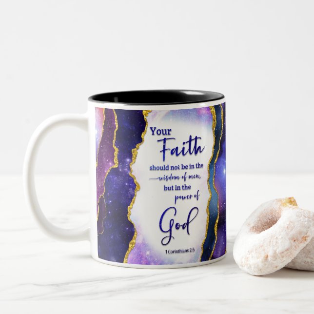 Christliche Bibel Verse Zwei-Tonen-Kaffee-Tasse Zweifarbige Tasse (Mit Donut)