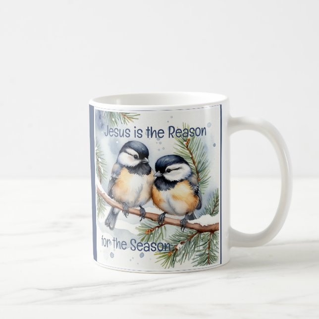 Christliche Bibel Zitat Niedliche Chickadevögel Kaffeetasse (Rechts)