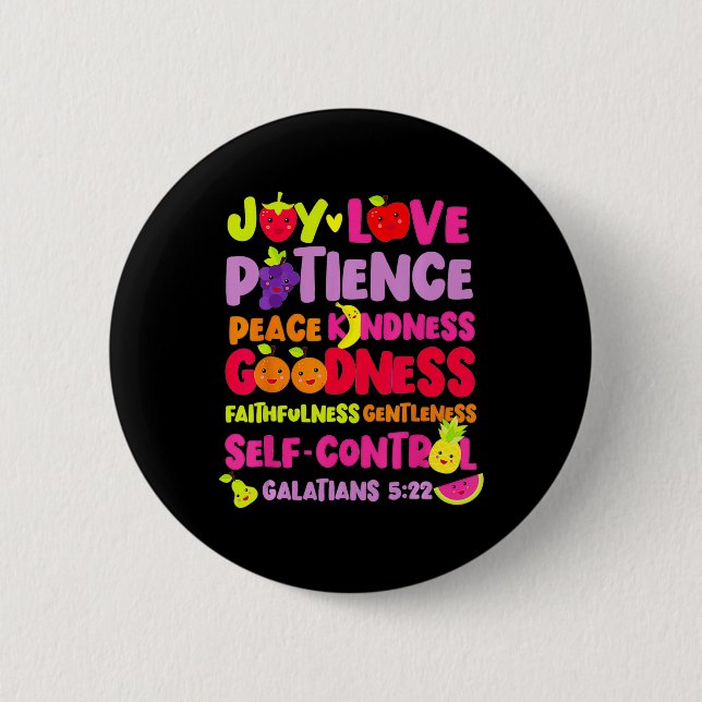 Christliche Bibelfrucht des Geistes Jesu Button (Vorderseite)