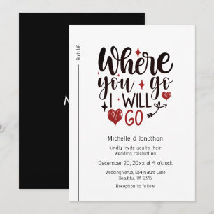 Christliche Bibelhochzeit mit schwarzen Skripten Einladung