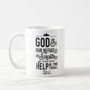 Christliche Bibelstelle Psalm 46:1 Gott ist unsere Tasse