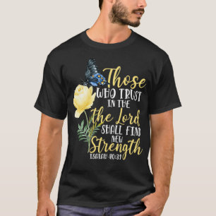Christliche Bibelvers-Schmetterling-Rose-Blume Jes T-Shirt
