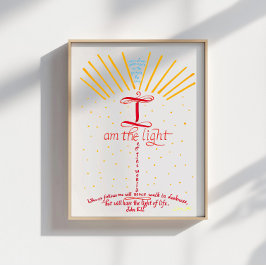 Christliche Bibelverse Jesus Johannes 8 12 Poster