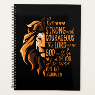 Christliche Bibelverse Joshua 1:9 Löwe Planer