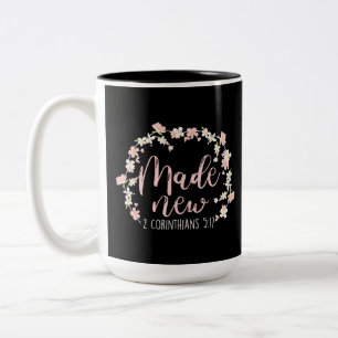 Christliche Bibelverse Neue 2 Korinther 5:17 Zweifarbige Tasse