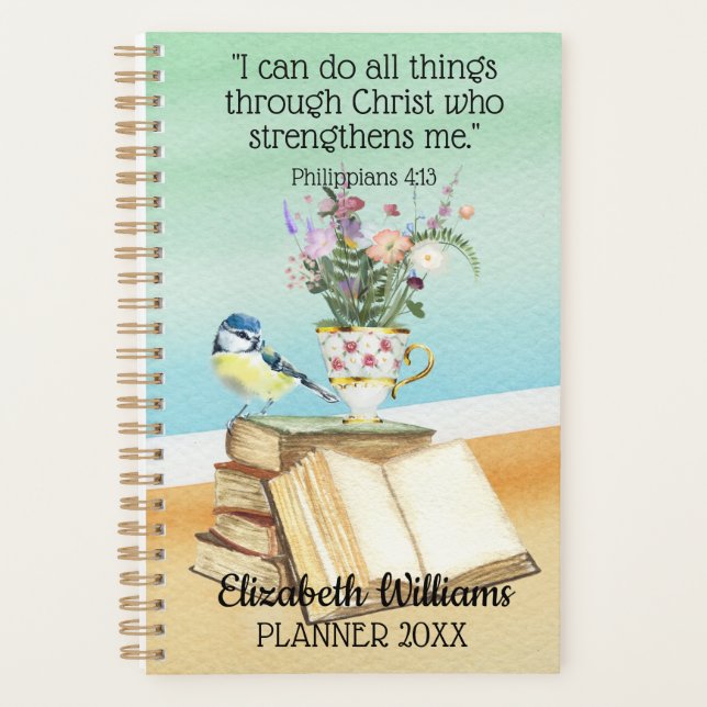 Christliche Bibelverse Philippianische Wasserfarbe Planer (Vorderseite)