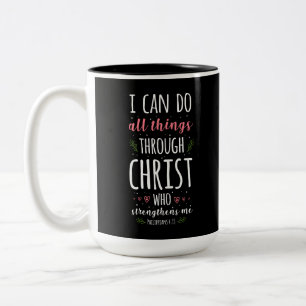 Christliche Bibelverse Philippinen 4:13 Blume Zweifarbige Tasse