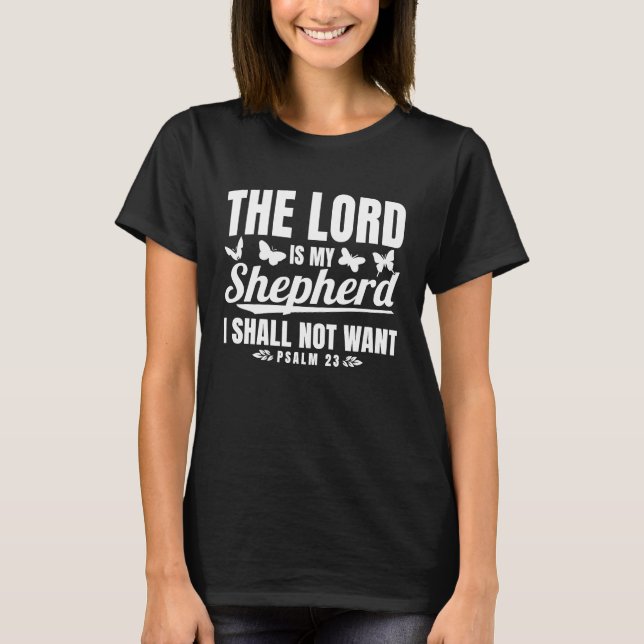 Christliche Bibelverse Psalm 23 Schmetterling T-Shirt (Vorderseite)