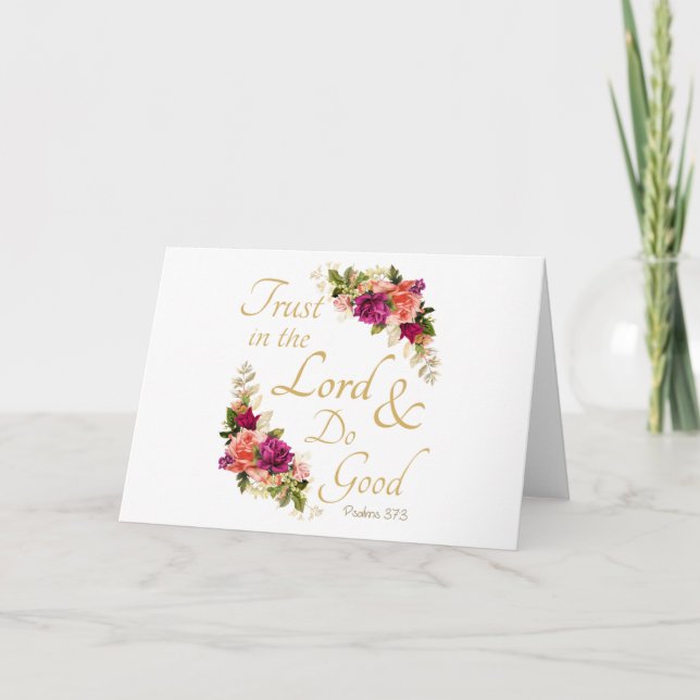 Christliche Bibelverse: Vertrauen in den Herrn Karte (Vorderseite)
