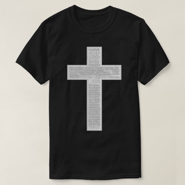 Christliche biblische Namen Jesu Christi Col T-Shirt (Design vorne)