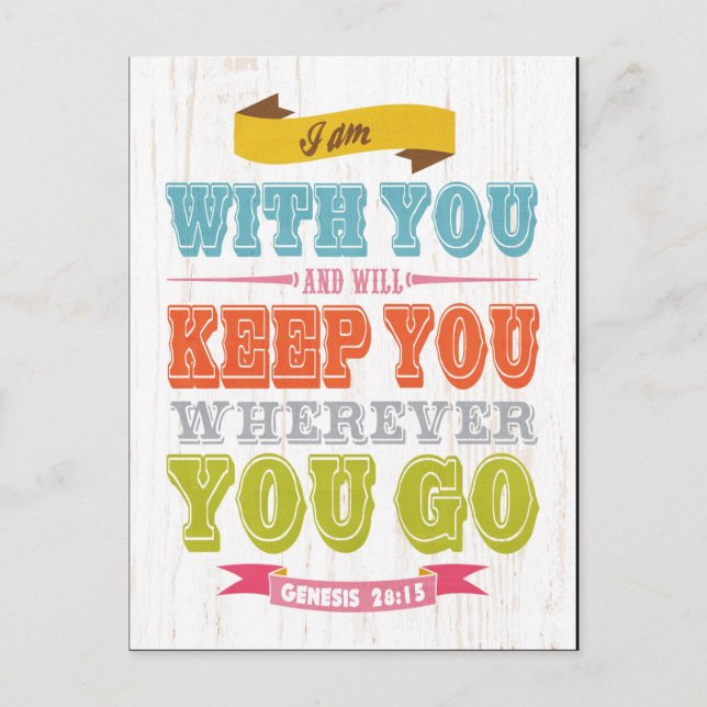 Christliche biblische Verse - Genesis 28:15 Postkarte (Vorderseite)