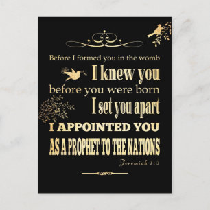 Christliche biblische Verse - Jeremiah 1:5 Postkarte