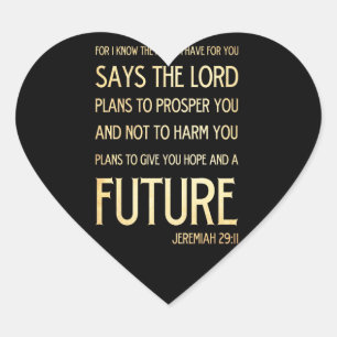 Christliche biblische Verse - Jeremiah 29:11 Herz-Aufkleber