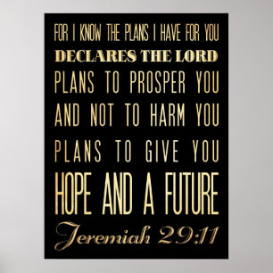Christliche biblische Verse - Jeremiah 29:11 Poster