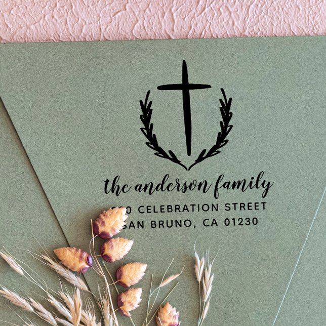 Christliche botanische Hochzeit Gummistempel (Rubber Stamp Mock-up)