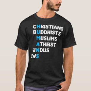 Christliche buddhistische hinduistische Juden-Mens T-Shirt