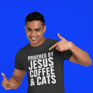CHRISTLICHE CAT JESUS KAFFEE T - SHIRT T-SHIRTS