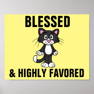 Christliche Cat Memos Posters, BLESSED CATS Poster