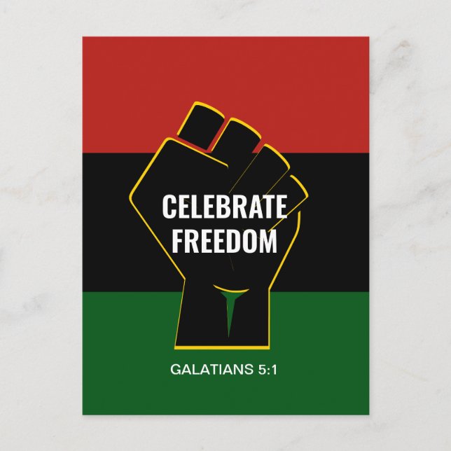 Christliche CELEBRATE FREEDOM JUNZZEHNTE Postkarte (Vorderseite)