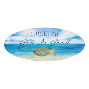 Christliche Church Ichthys Ocean Beach Greeter Namenschild