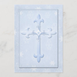 Christliche coole blaue Winter-Hochzeits-Einladung Einladung