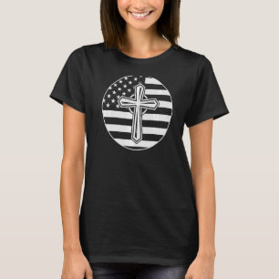 Christliche Cross American Flag stolz glaubt T-Shirt
